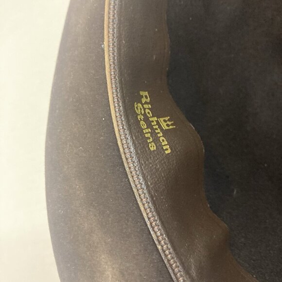 Vintage Richman Steins Fedora Hat Brown 7 3/8 Inch Velour Bow 11856 - Picture 11 of 14